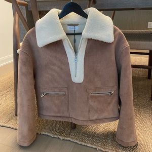 Never worn Naadam Vegan Shearling Quarter Zip Jacket